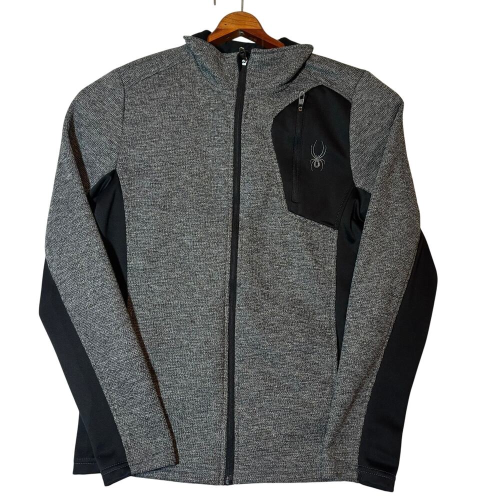 Spyder Mens Size Small Full Zip Stand Collar Midweight Pullover Jacket Ski Gray
